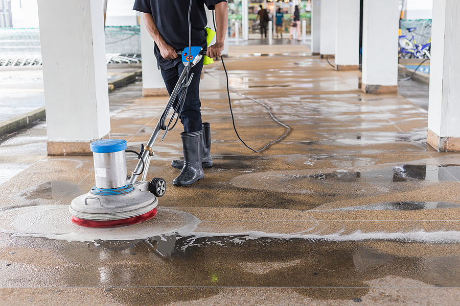 power polishing for glossy concrete